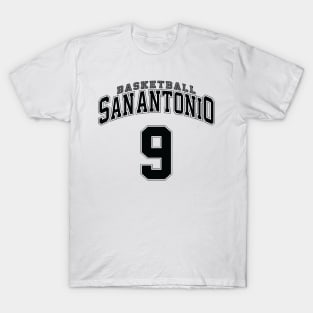 San Antonio Basketball - Player Number 9 T-Shirt